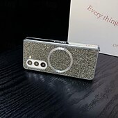 cheap Samsung Cases-Phone Case For Samsung Galaxy Z Fold 5 Z Fold 4 Z Fold 3 Back Cover Magnetic Adsorption Magnetic Bling Glitter Shiny Shockproof Color Gradient PC