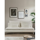 abordables Housse de canapé-Housse de section 3 places 100% coton couleur uniforme housses matelassées 8 pièces ensemble de housse de futon