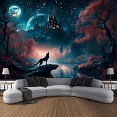 tanie gobelin krajobrazowy-natura wiszące gobelin wall art duży gobelin mural wystrój fotografia tło koc kurtyna strona główna sypialnia salon dekoracja północne światło aurora