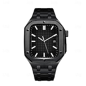 cheap Apple Watch Bands-Link Bracelet Compatible with Apple Watch band 44mm 45mm with Case Luxury Butterfly Buckle Stainless Steel Strap Replacement Wristband for iwatch Series 8 7 6 5 4 SE