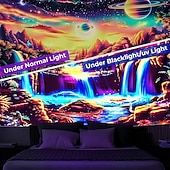 Χαμηλού Κόστους Μαύρισμα ταπετσαρία-blacklight ταπετσαρία uv αντιδραστική λάμψη στη σκοτεινή λάμψη πάρτι νέον φαντασίας καταρράκτης ουράνιο τόξο ψυχεδελικό trippy ομιχλώδης κρεμαστή ταπετσαρία τοίχου τοιχογραφία για κρεβατοκάμαρα