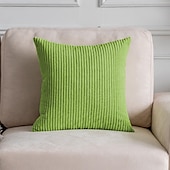 abordables Coussins tendances-Housse d&#039;oreiller nordique en velours côtelé, couleur unie, douce, sans noyau, pour le bureau, la maison, le salon, le canapé, vert, orange, rose, bleu