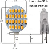 Χαμηλού Κόστους LED Bi-pin Λάμπες-g4 led λαμπτήρας 24-2835 smd led 1,5w φως ημέρας 3000k dimmable super φωτεινό 15w αντικατάσταση αλογόνου για τροχόσπιτο τροχόσπιτο ρυμουλκούμενο σκάφος κάτω από θόλο ντουλαπιού φως dc 12v 10 τμχ