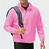 cheap Outdoor Jackets-Men&#039;s Hiking Jacket Rain Jacket Outdoor Floral Botanical Portable Anti-Mosquito Quick Dry Lightweight Top Single Slider Full Length Visible Zipper Fishing Climbing Beach Light Pink Dark Grey Black