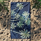 abordables ensembles de serviettes de plage-serviette de plage série palmiers couvertures confortables 100 % microfibre serviette de plage surdimensionnée, 35 &quot;x 70&quot;, grande serviette de bain pour adolescents adultes, séchage rapide,