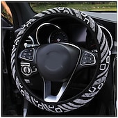 baratos Capas para volantes-Fyautoper nova capa de volante de carro étnica de linho sem anel interno capa de alça elástica