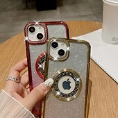 お買い得  iPhone用ケース-電話 ケース 用途 iPhone 16 iPhone 15 プロマックスプラス iPhone 14 13 12 11 Pro Max Plus バックカバー ワイヤレス充電をサポート ブリンブリングリッターシャイニー 耐衝撃 TPU 仕上げ