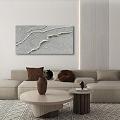 abordables Peintures Abstraites-peinture à l&#039;huile faite à la main toile mur art décoration moderne simple texture abstraite blanc pour la décoration intérieure roulé sans cadre peinture non étirée