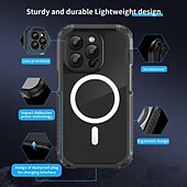 economico Cover per iPhone-telefono Custodia Per iPhone 16 15 14 Pro Max Plus iPhone 15 14 Pro Max Copertura Posteriore Custodia ad adsorbimento magnetico Traslucido Supporta la Ricarica Wireless Resistente agli urti PC