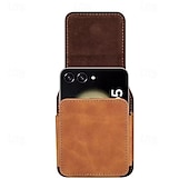 お買い得  ユニバーサル電話バッグ-メンズ Samsung Z Flip 6/5/4/3/2/1 ユニバーサル フォンケース レザーケース ベルト ウエストバッグ プロップ PU レザーバッグ フォンウォレット ヴィンテージベルト フォン保護ケース