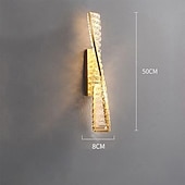 זול אורות קיר פנימיים-תאורת קיר פנימית led 3 צבעים אור 50/100 ס&quot;מ קריסטל ליניארי קיר צמוד תאורה בר אמבטיה אור כיור מעל מראה פס ארוך מסדרון פמוט קיר לחדר שינה ליד המיטה סלון 110-240v
