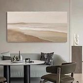 billiga Oljemålningar-oljemålning wabi sabi målning handmålad stor beige konst brun 3d minimalistisk målning på duk brun 3d textur väggkonst neutral beige båge gipsmålning