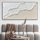 preiswerte Abstrakte Gemälde-weiße Wellen abstrakte Malerei handgemachte weiße Wand Kunst horizontale Malerei Kunst weiß strukturierte Welle Malerei Wand Kunst weiß Leinwand Ölgemälde Wand Kunst weiß abstrakte Ozean Wand Kunst