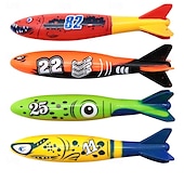 abordables Jouets d&#039;Eau-Jouets de piscine de plongée, natation sous-marine, lancer de requin torpille de plongée, paquet de 4