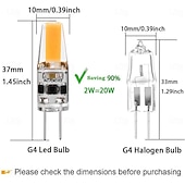 abordables Ampoules LED double broche-10 ampoules LED G4 à double broche 2 W équivalent à 20 W T3 JC type bi-pin G4 base ampoule halogène AC/DC 12 V lumière du jour blanc 6000 K G4 ampoule pour plafonnier sous armoire, camping-car,