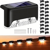 cheap Outdoor Wall Lights-20pcs Solar LED Fence Lights - Effortless Charging, Durable Waterproof Design - Brighten Your Garden, Steps &amp; Pathways with Cool White Ambiance - A Perfect Decorative Lighting Solution for Courtyards