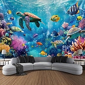 cheap Animal Tapestries-Wall Tapestry Art Decor Blanket Curtain Picnic Tablecloth Hanging Home Bedroom Living Room Dorm Decoration Animal Fish Underwater World