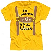abordables Ropa Gráfica-T-Shirt Lederhosen Estampado bávaro Alemán Camiseta Clásico Estilo callejero para Hombre Unisexo Adulto Estampado en caliente  para Carnaval Cerveza Oktoberfest Fiesta Casual Diario