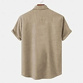 tanie Klasyczny-Męskie Koszula lniana koszula Letnia koszula koszule w stylu retro Koszula w stylu vintage Koszula etniczna Zabytkowe Urlop Codzienny Niebieski Zielony Khaki Krótki rękaw Wieczorne Lato Wiosna Odzież