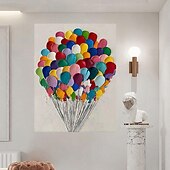 voordelige Olieverfschilderijen-kleurrijke abstracte ballon olieverf handgeschilderde ballon olieverfschilderijen abstracte kunst schilderij muur kunst moderne canvas kunst schilderij voor woonkamer slaapkamer hotel bar