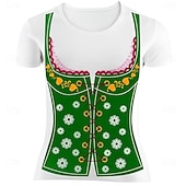 ieftine Îmbrăcăminte grafică-Tricou lederhosen #D Casual Stil de strada Tricou pentru Pentru femei Adulți Ștanțare la cald pentru Carnaval Bere Oktoberfest Petrecere Casul / Zilnic