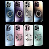 Недорогие Чехлы для iPhone-Чехол для телефона для iPhone 15 Pro Max iPhone 14 Pro Max iPhone 13 Pro Max задняя крышка с подставкой ударопрочный стеклянный камень ПК