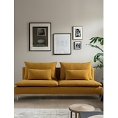 abordables Housse de canapé-Housse de section 3 places 100% coton couleur uniforme housses matelassées 8 pièces ensemble de housse de futon