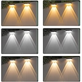 olcso Kültéri falilámpák-napelemes kerítés lámpák, kültéri vízálló napelemes fedélzeti lámpák, sola fali lámpa háromszínű szabályozható udvari fal veranda dekoráció hangulatos tájlámpa napelemes falmosó lámpa 1/2/4db