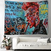 olcso művészeti kárpitok-utcai graffiti trippy függő kárpit fal művészet nagy kárpit falfestmény dekoráció fénykép háttér takaró függöny otthon hálószoba nappali dekoráció