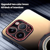 Недорогие Чехлы для iPhone-Чехол для телефона для iPhone 15 Pro Max iPhone 14 Pro Max iPhone 13 Pro Max задняя крышка с подставкой ударопрочный стеклянный камень ПК