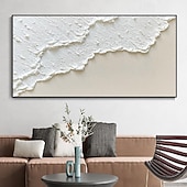 preiswerte Abstrakte Gemälde-weiße Wellen abstrakte Malerei handgemachte weiße Wand Kunst horizontale Malerei Kunst weiß strukturierte Welle Malerei Wand Kunst weiß Leinwand Ölgemälde Wand Kunst weiß abstrakte Ozean Wand Kunst
