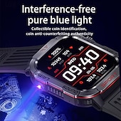 お買い得  スマートウォッチ-2024年新作アウトドアスポーツ高度気圧コンパスBluetooth通話スマートウォッチLEDライト付きマネーチェック機能付きスマートウォッチ