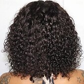 economico Parrucche lace front capelli veri-Capelli umani di Remy 13x4 Pizzo Frontale Parrucca Parte libera Con frangia Malese Riccio crespo Nero Borgogna Marrone scuro Parrucca 150% Densità dei capelli con i capelli del bambino Senza colla