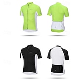 voordelige Herenjassen &amp; Gilets-Gelukkig Voor heren Wielrenshirt Korte mouw Fietsen Shirt met 3 achterzakken Bergracen Ademend Sneldrogend Anatomisch ontwerp Lampenkatoen Zwart Wit Rood Sport Kleding