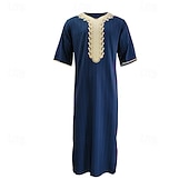 abordables Batas-Hombre Ropa de salón Bata de noche Camisa de dormir Raya Elegante Confort Batas tipo kimono Diario Hogar Poliéster Transpirable Escote en Pico Manga Corta Primavera Negro Blanco