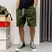 baratos Calções Estilo Casual-Homens Shorts de verão Shorts casuais Shorts de veludo cotelê Bolsos Com Cordão Cintura elástica Tecido Conforto Comprimento do joelho Ao ar livre Diário Moda Estilo Clássico Preto Amarelo