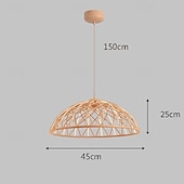 economico Luci a sospensione-lampada a sospensione a led bianco caldo 45 cm 1 luce vintage a forma di ciotola lanterna antica in vimini lampada a sospensione in metallo acrilico giardino sala da pranzo studio camera da letto