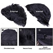 abordables Perruque homme-Perruque pour hommes cheveux courts, perruques de remplacement de cheveux pour hommes perruque noire pour hommes perruque complète de cheveux pour homme usage quotidien