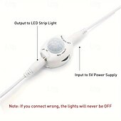 economico Strisce luminose COB-usb wireless pir motion sensor luci di striscia del led 5m 300 led 5v ad alta luminosità cob led nastro armadio da cucina smart night sensor lamp
