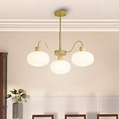 cheap Pendant Lights-LED Pendant Light 50/65/70/90cm 3/5/6/8-Light Milk Glass Sputnik Chandelier Mid Century Modern Semi Flush Mount Ceiling Light E27 Antique Hanging Lamp Nordic Metal Farmhouse Pendant Light Fixture for Living Room Bedroom 110-240V