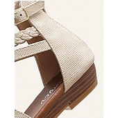 halpa Naiset-Naisten boho-rannekkeiset litteät sandaalit, joissa on punottu muotoilu – mukavat ja tyylikkäät avokärkiset kengät kesä-, ranta- ja vapaa-aikaan