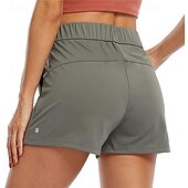 رخيصةأون شورتات اليوغا وسائقي الدراجات النارية-نسائي شورت اليوجا تجريب السراويل جيب حزام مطاط خصر عالي بيلاتيس تمرين نادي رياضي اكتشف - حل شورتس لون الصلبة أسود سكني فاتح أرجواني رياضات ألبسة رياضية قابل للبسط فضفاض صالح