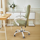 cheap Dining Chair Cover-Office Chair Cover Flower High Back Dining Chair CoverComputer Swivel Chair Hotel Zipper Anti Slip One-Piece Armchair Protective Dust Cover
