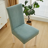 abordables Funda para silla de comedor-Funda elástica para silla de comedor, funda para silla de comedor con respaldo alto, funda para silla de hotel para banquete de boda, funda para silla de jacquard lisa, funda elástica para silla