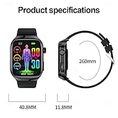 halpa Älykellot-696 TK16 Älykello 2.4 inch Älykello Bluetooth Askelmittari Puhelumuistutus Sleep Tracker Yhteensopiva Android iOS Miehet Handsfree puhelut Viestimuistutus IP 67 52mm kellokotelo