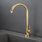 billige Baderomskraner-Vaskekran for baderom - Klassisk Antikk Messing Montere Utsiden Enkelt Håndtak Et HullBath Taps