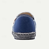 abordables Zapatillas sin cordones y mocasines de hombre-Mocasines informales de lona para hombre: zapatos para caminar ligeros y transpirables