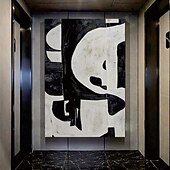 abordables Peintures Abstraites-grande peinture à l&#039;huile de texture abstraite faite à la main art mural peint à la main peinture à l&#039;huile de texture art mural abstrait noir et blanc peinture blanche noire art mural moderne