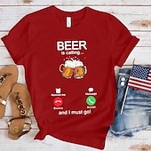 cheap T-shirts-Beer Cosplay Costume T-shirt Print Beer Classic Street Style For Couple&#039;s Men&#039;s Women&#039;s Adults&#039; Carnival Oktoberfest Beer Hot Stamping Party Casual Daily