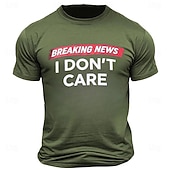  Men's Funny Graphic T-Shirt: Breaking News I Don't Care Sarcastic Short Sleeve Tee